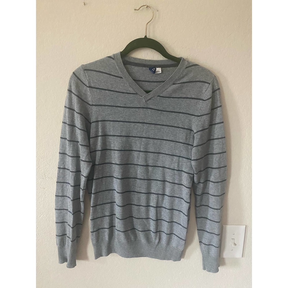 Men's DIVIDED by H&M Grey Striped Pullover Sweater